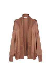 Shiny cardigan - Dark camel