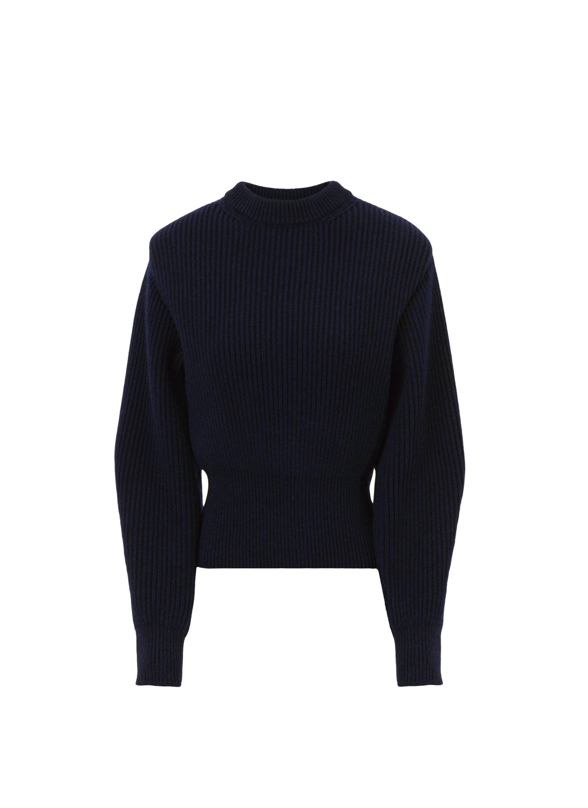 English ribbed jumper in wool and cashmere - Navy