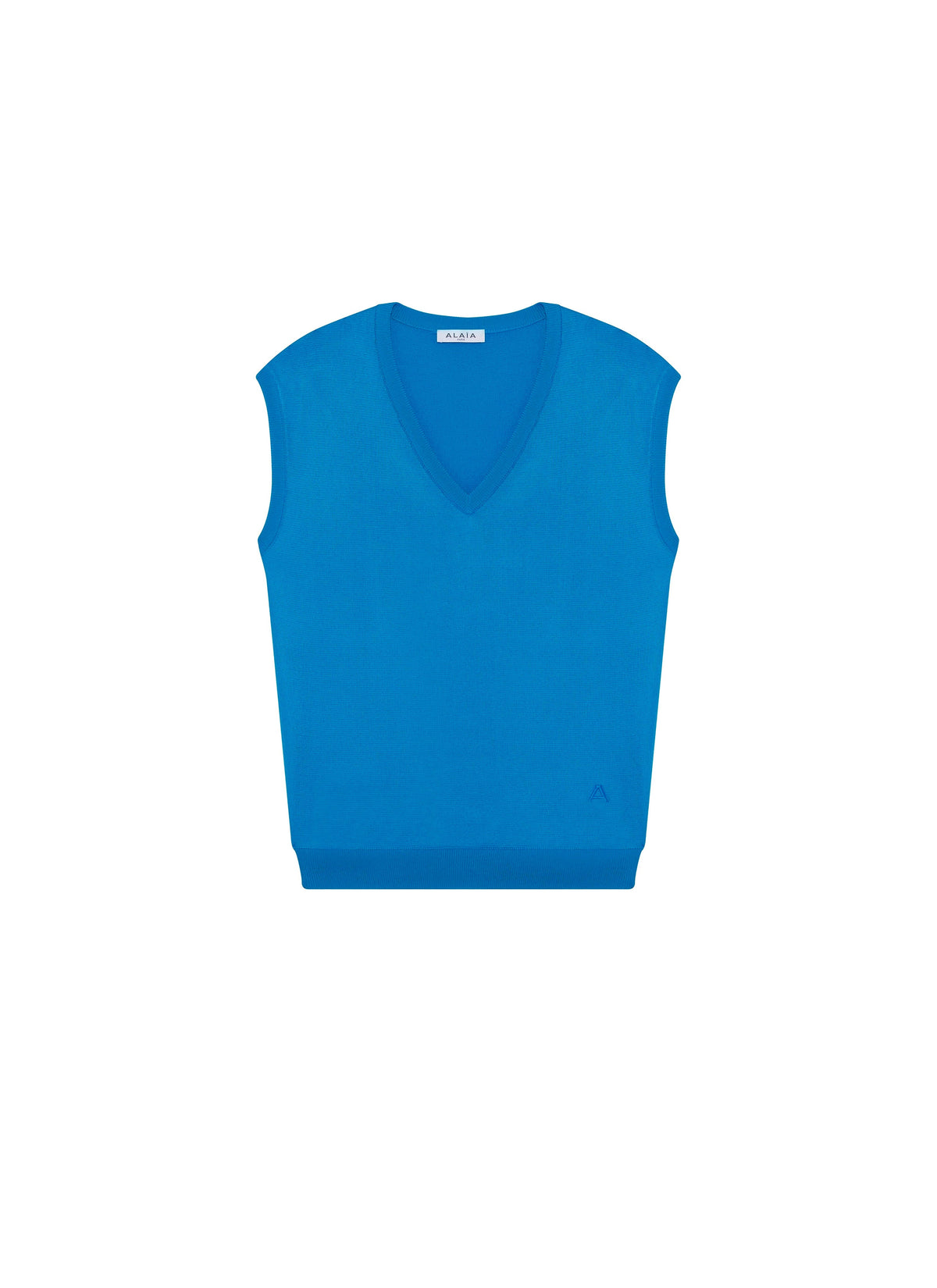 Sleeveless V-neck jumper - Blue