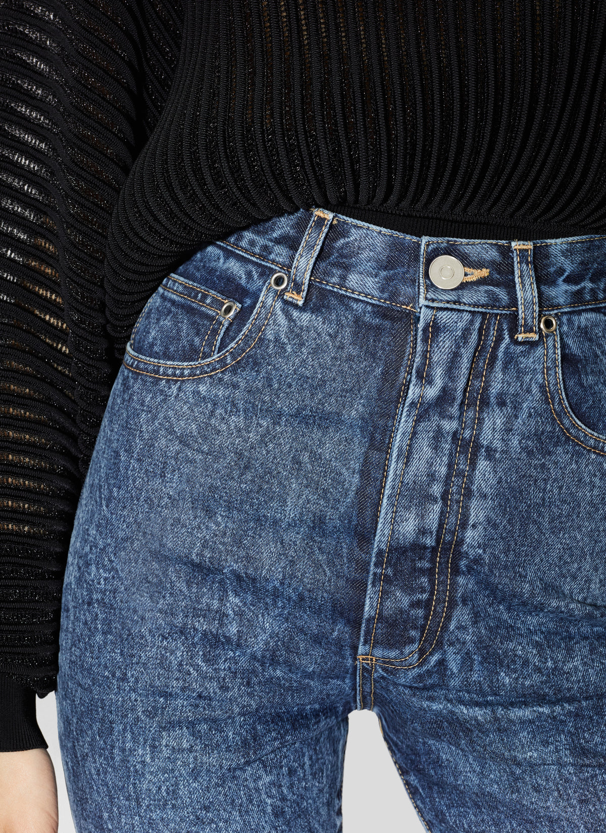 Pull en transparence en dentelle - Noir Alaïa