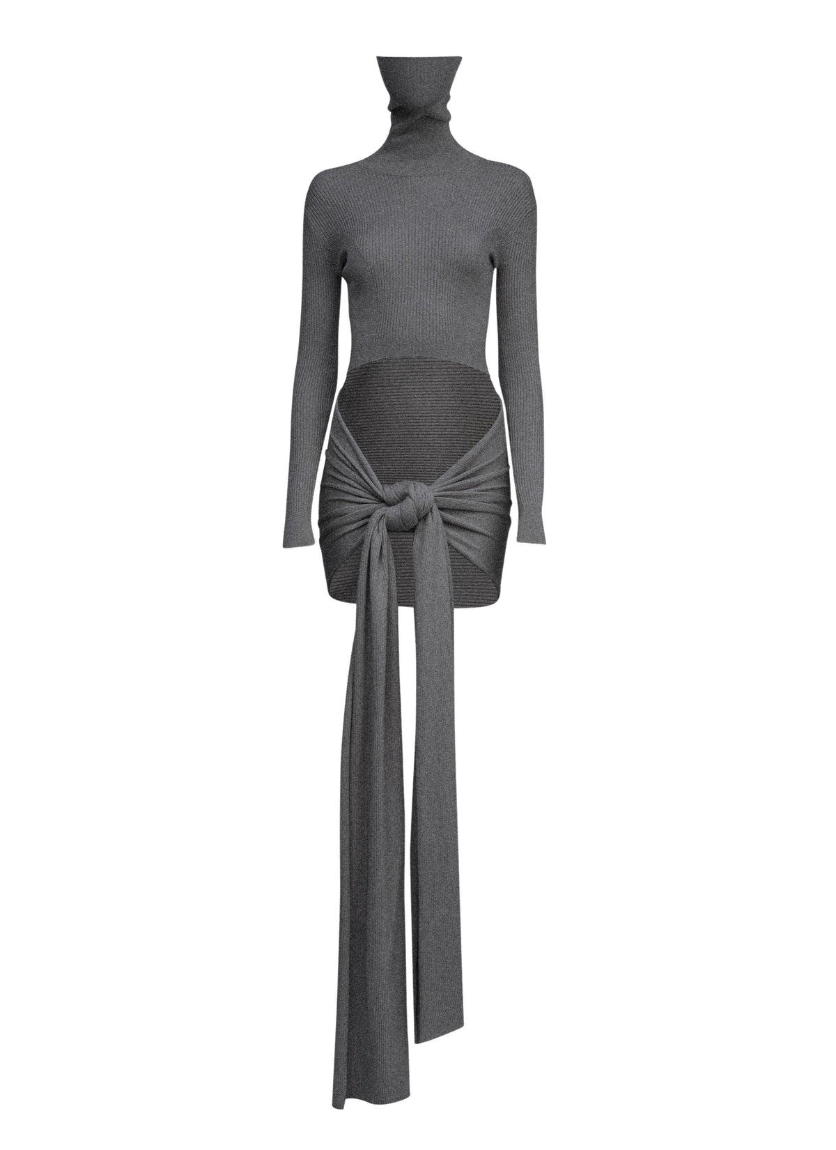 Pull doux en cachemire et soie - Gris chiné