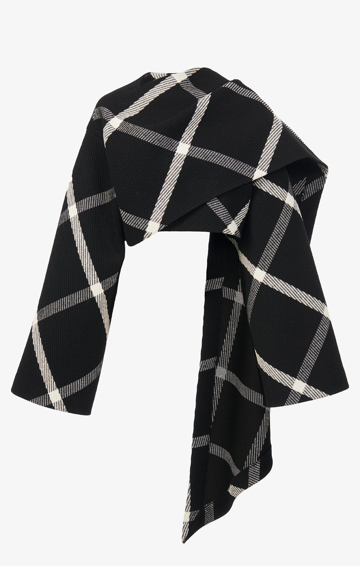 Wool scarf jacket - Black & White