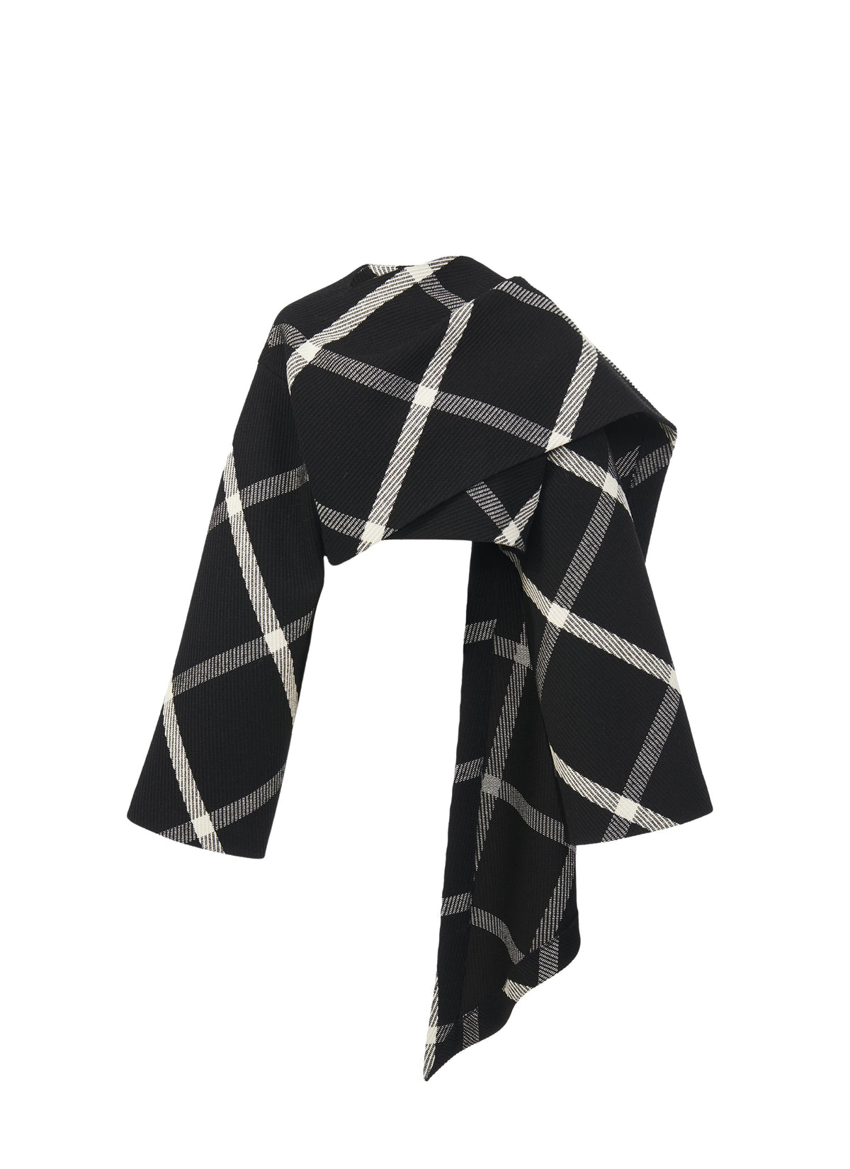 Wool scarf jacket - Black & White