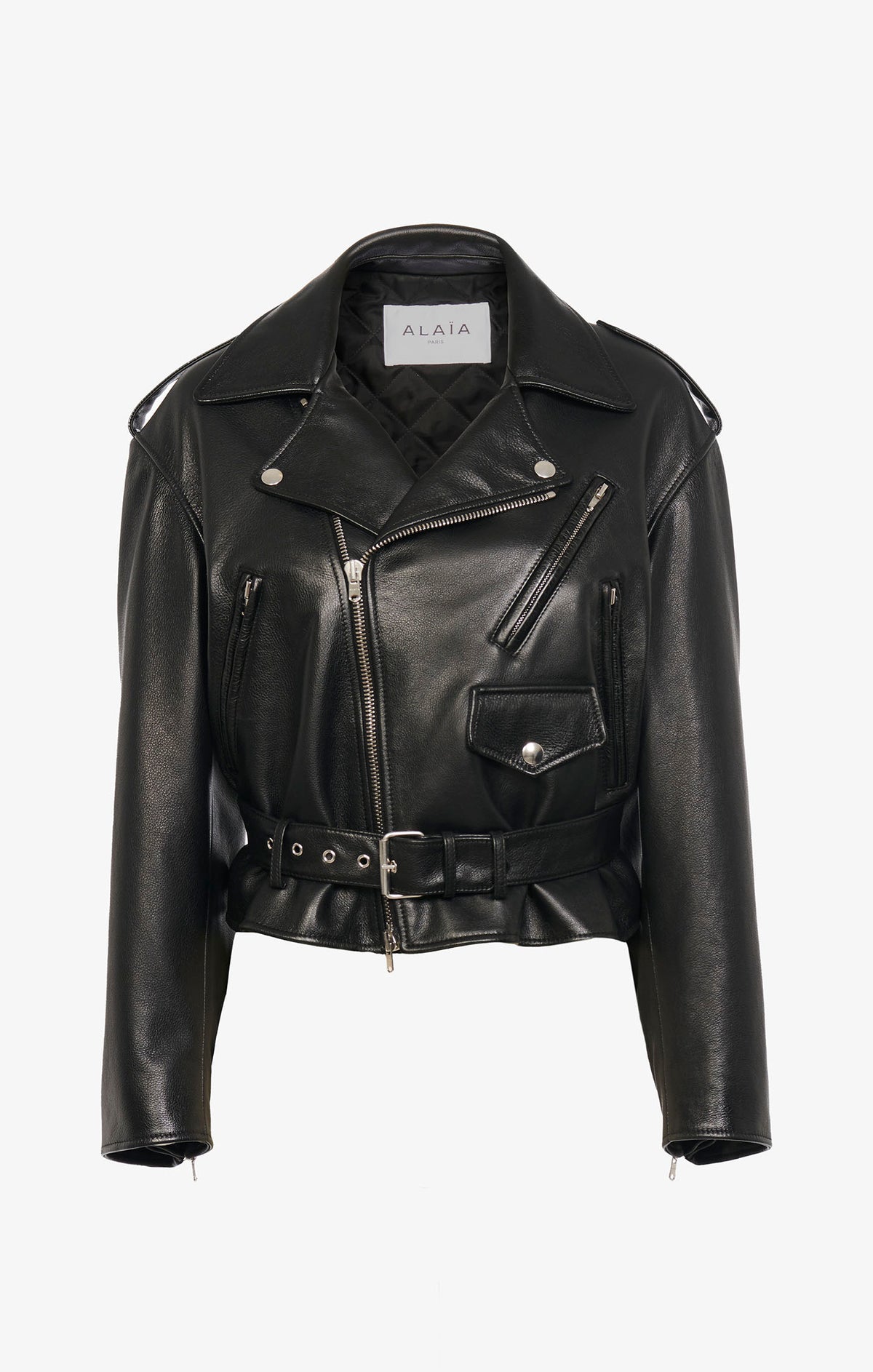 Leather biker jacket - Black Alaïa