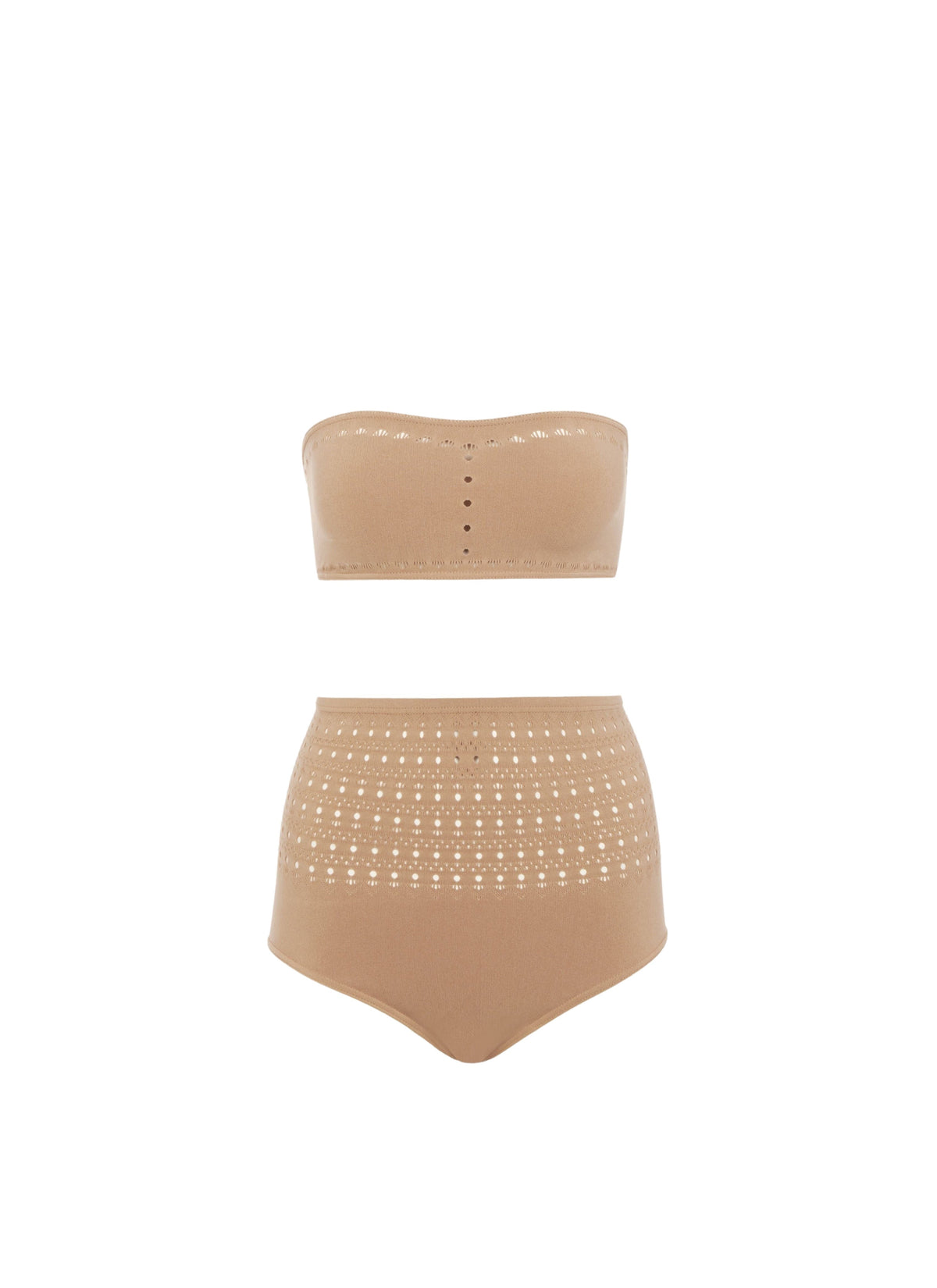 Maillot de bain bikini sans coutures - Camel foncé
