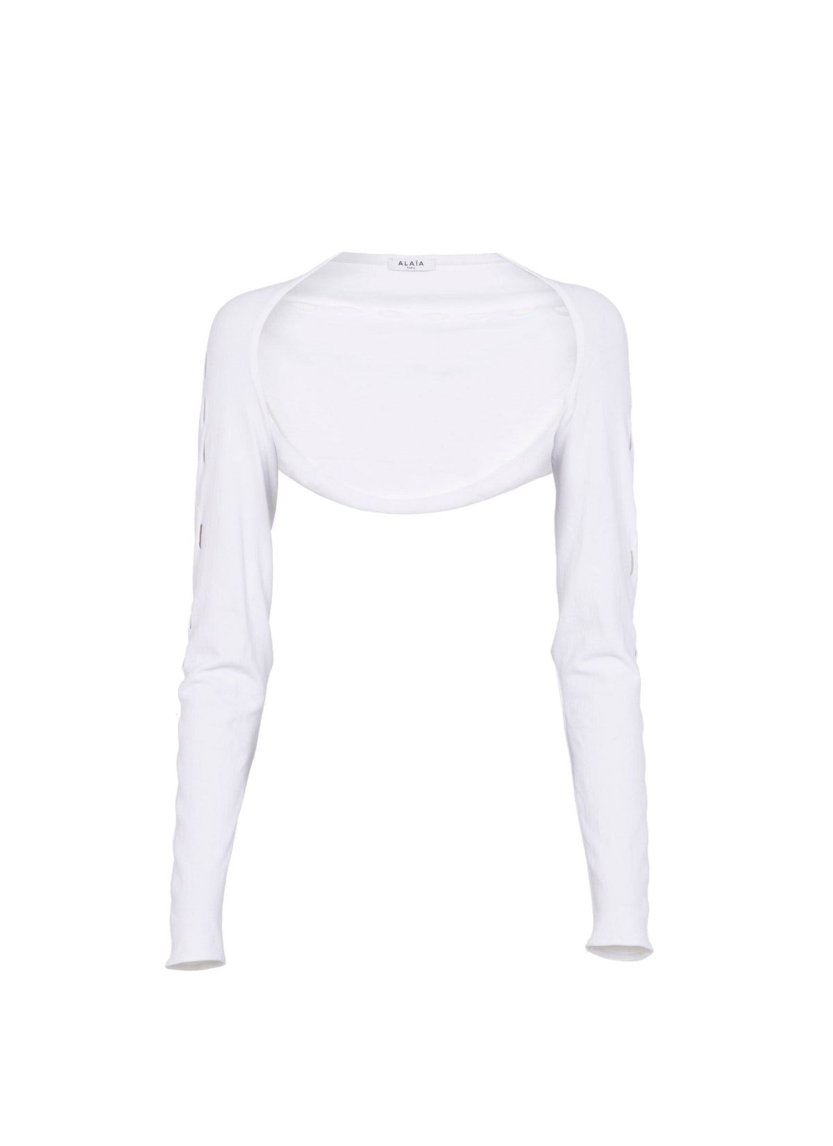 Boléro à manches longues ajouré - Blanc Optique