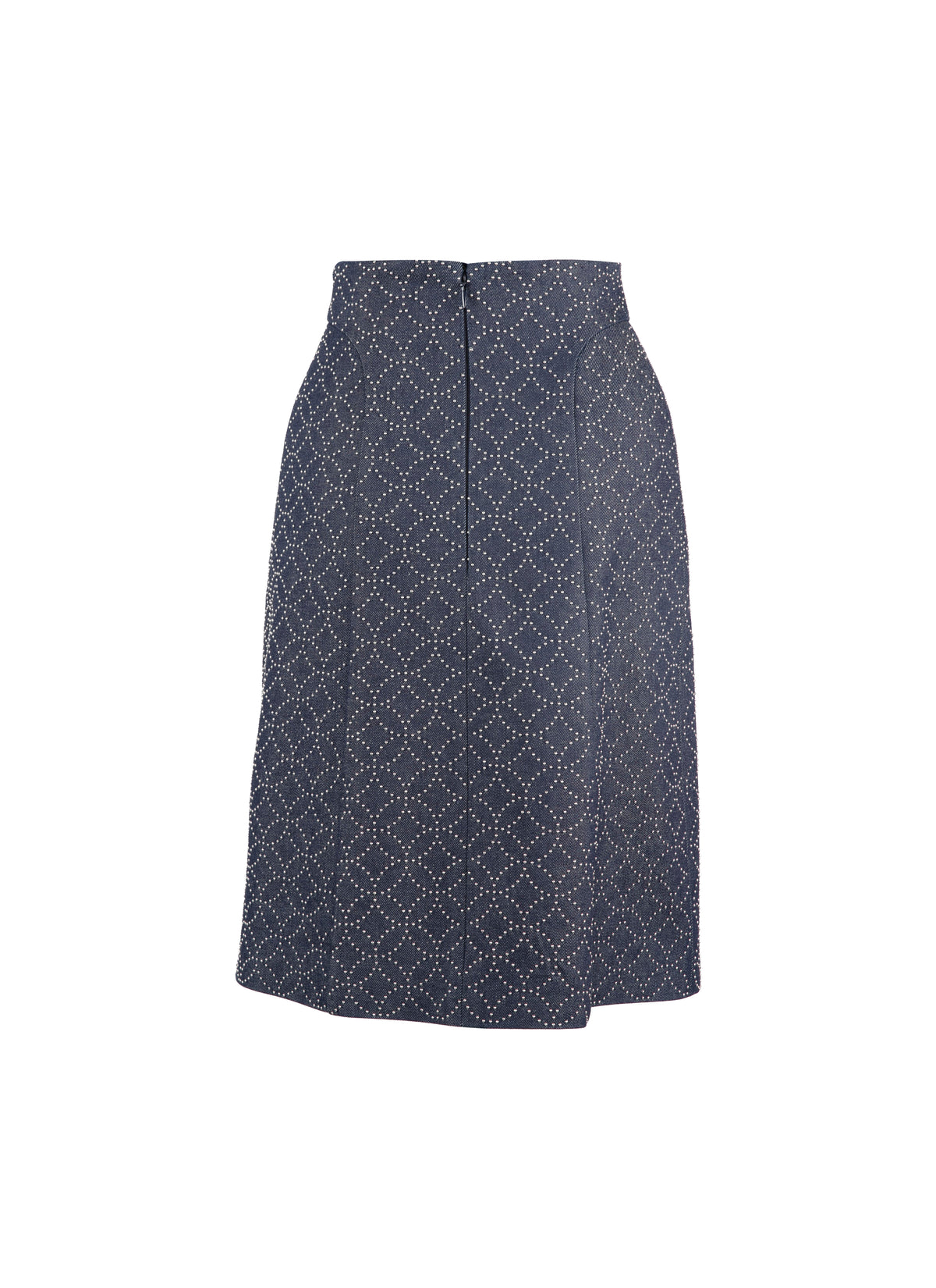 Jupe à motif en denim - Marine foncé