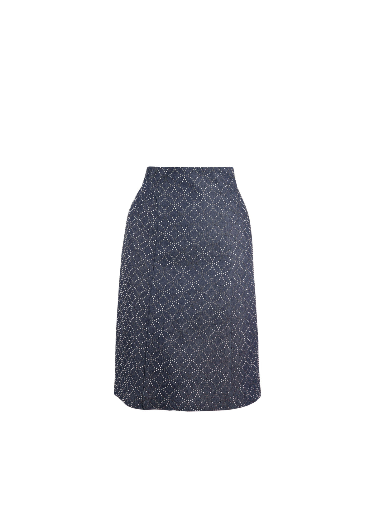 Jupe à motif en denim - Marine foncé