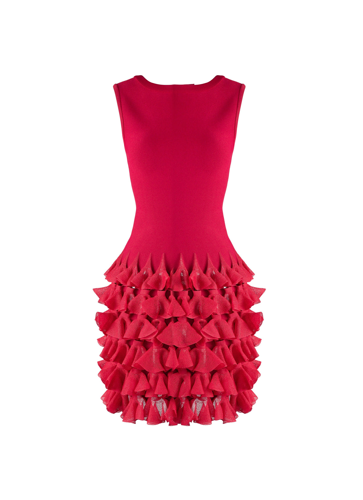 Robe à volants en soie mélangée - Magenta
