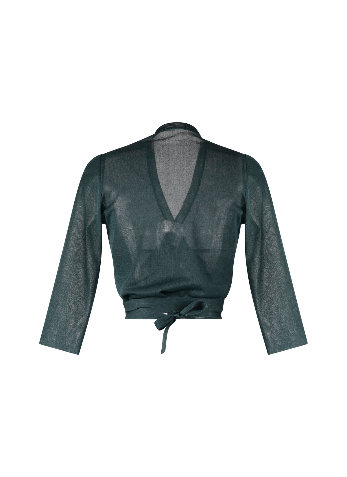 Pull fin cache-cœur en soie - Vert Imperial