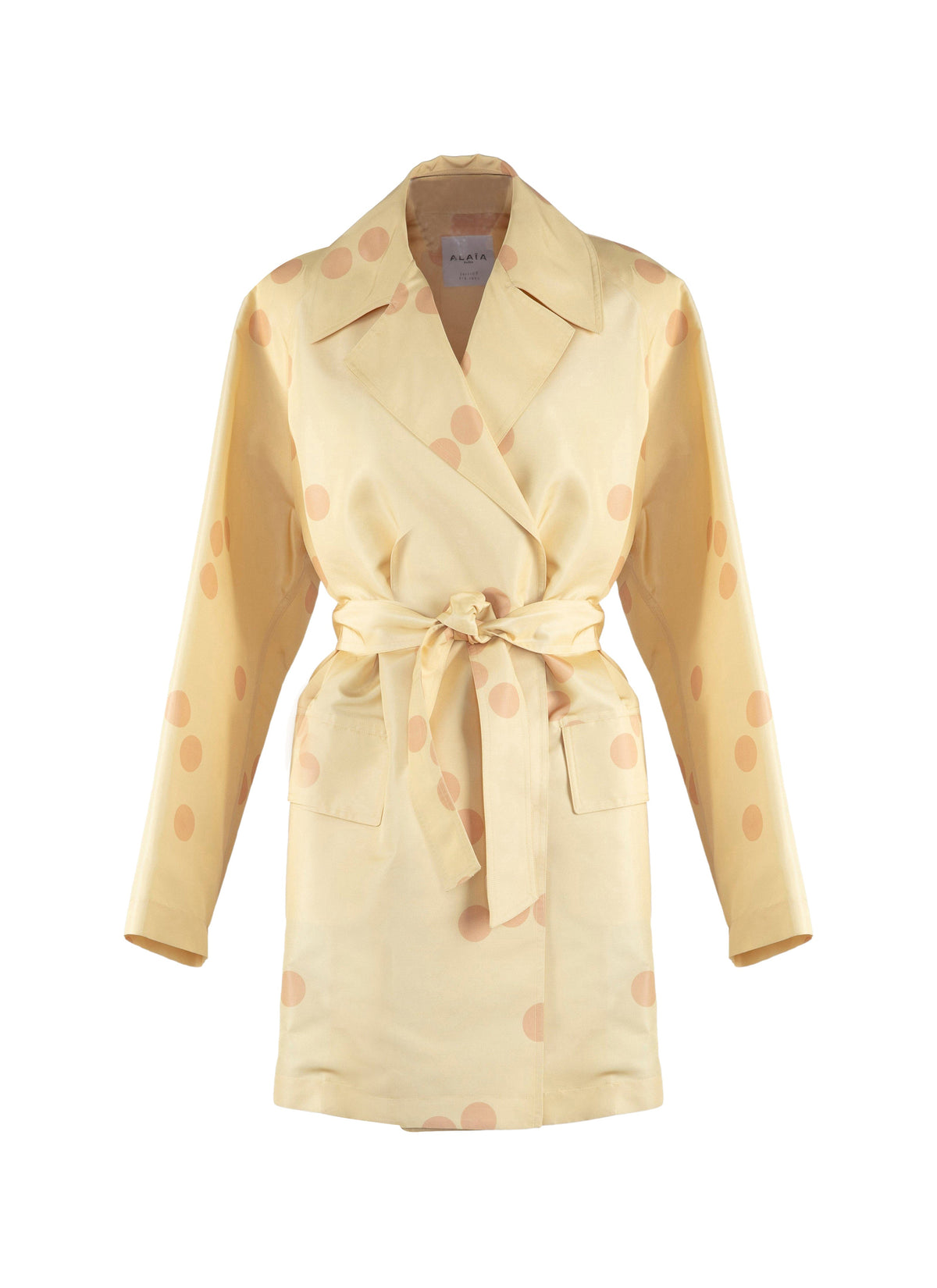 Trench-coat à coupe droite en soie - Miel