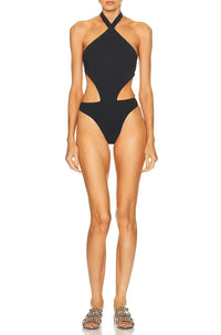 Maillot de bain une pièce trikini - Noir Alaïa