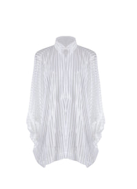 Chemise oversize rayée - Blanc