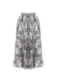 Silk floral skirt - Multicolour Grey