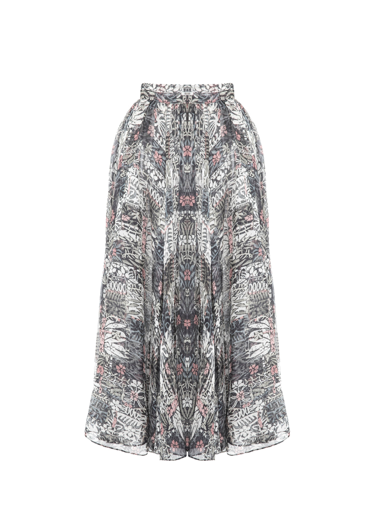Silk floral skirt - Multicolour Grey