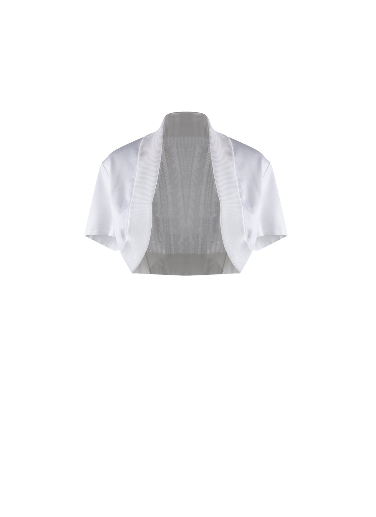 Psyche knitted short-sleeved bolero - White