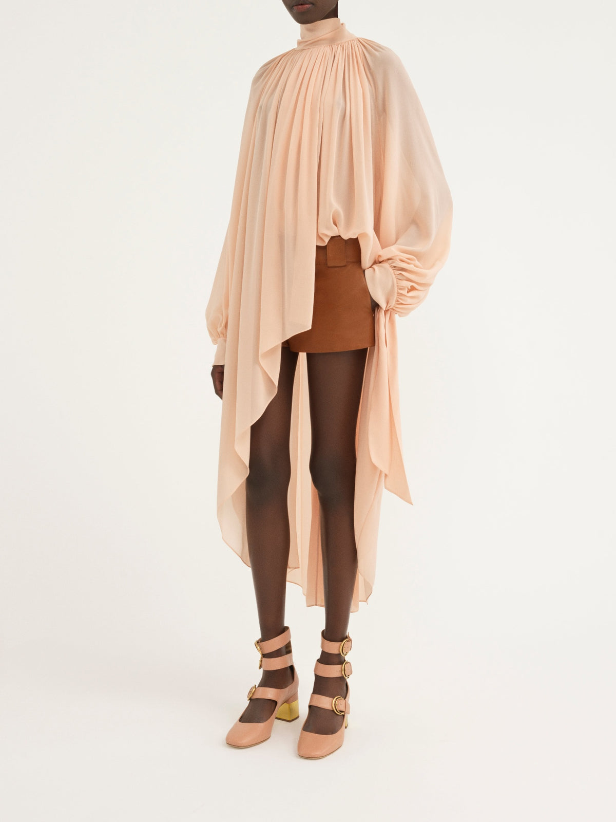 NEW_Top à volants en soie - Pearl Blush