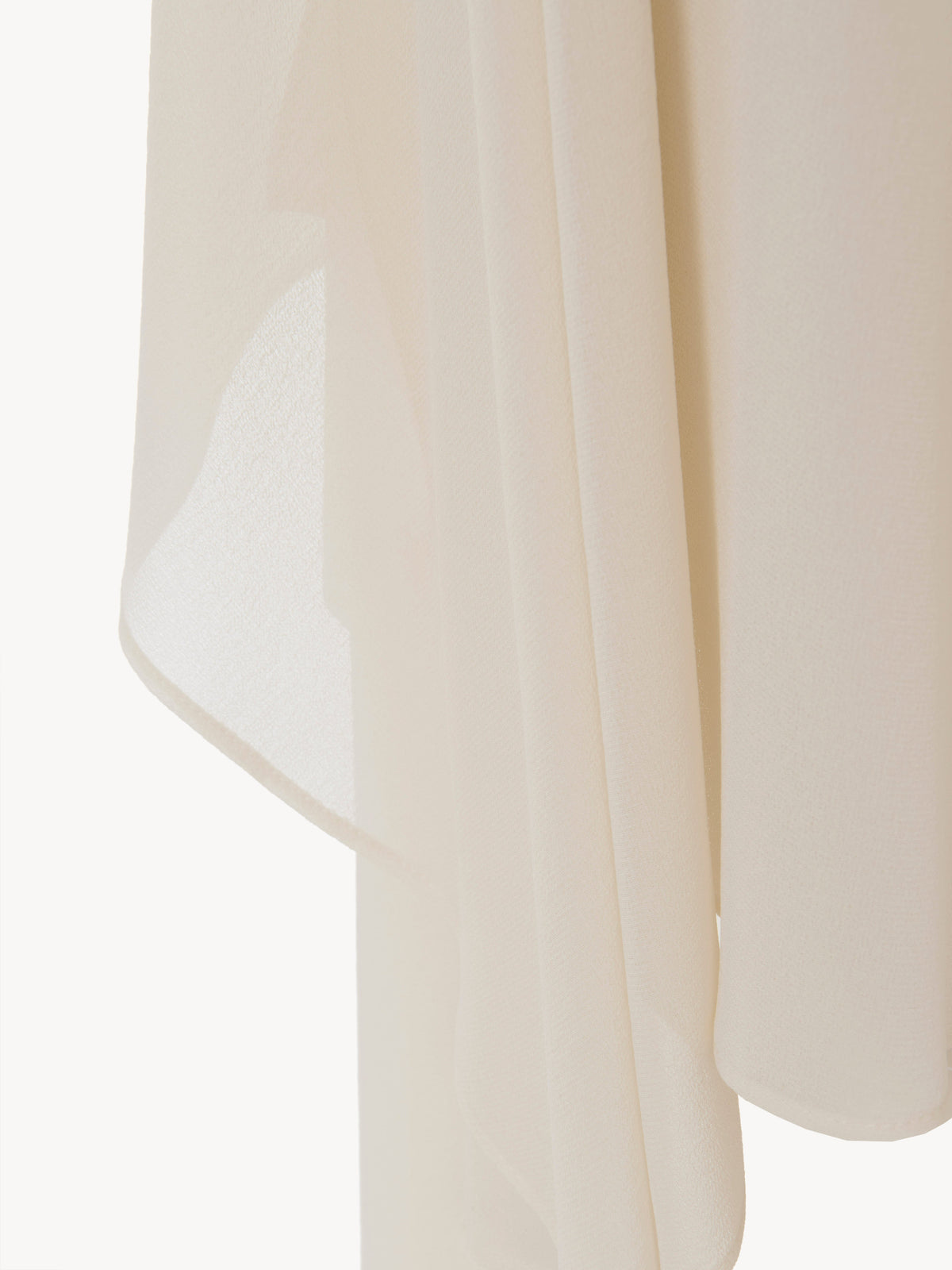 Short fluide à volants en soie - Pristine White