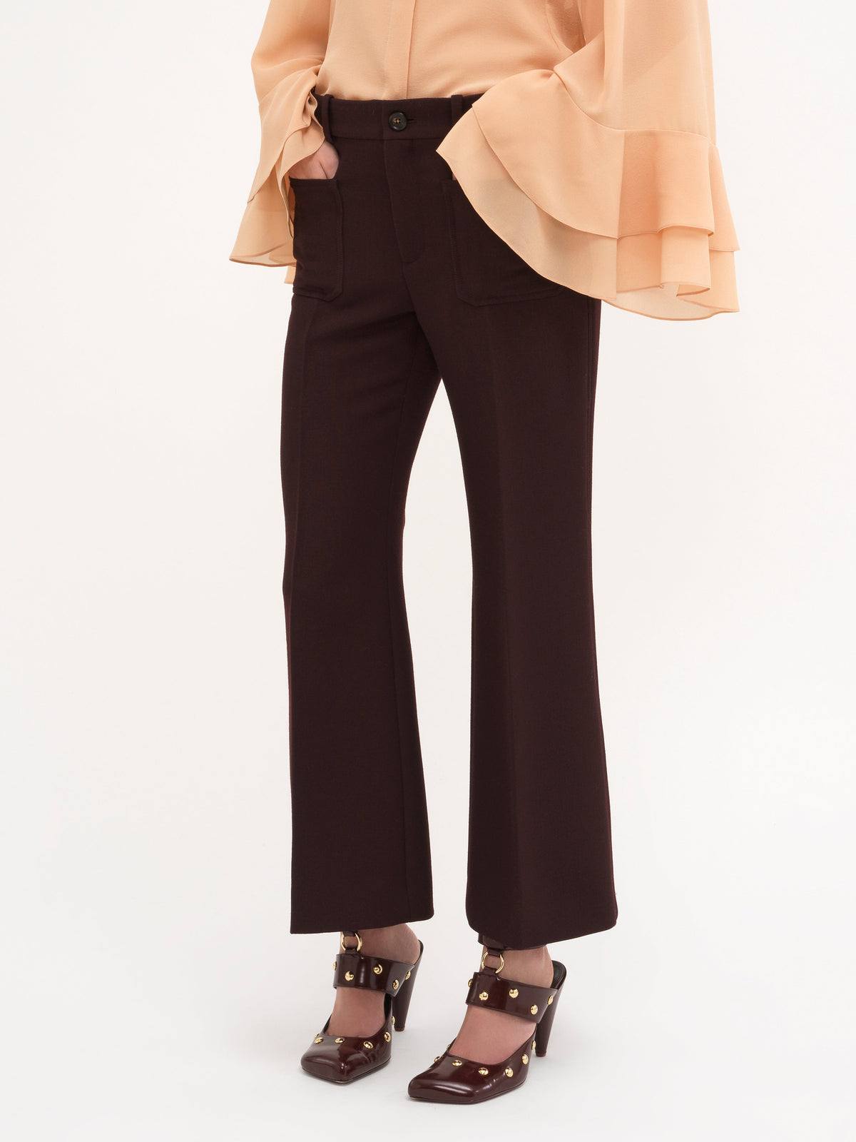 NEW_Pantalon à boutons en laine - Copper Brown