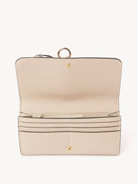 Portefeuille long à rabat Alphabet en cuir - Sweet Beige