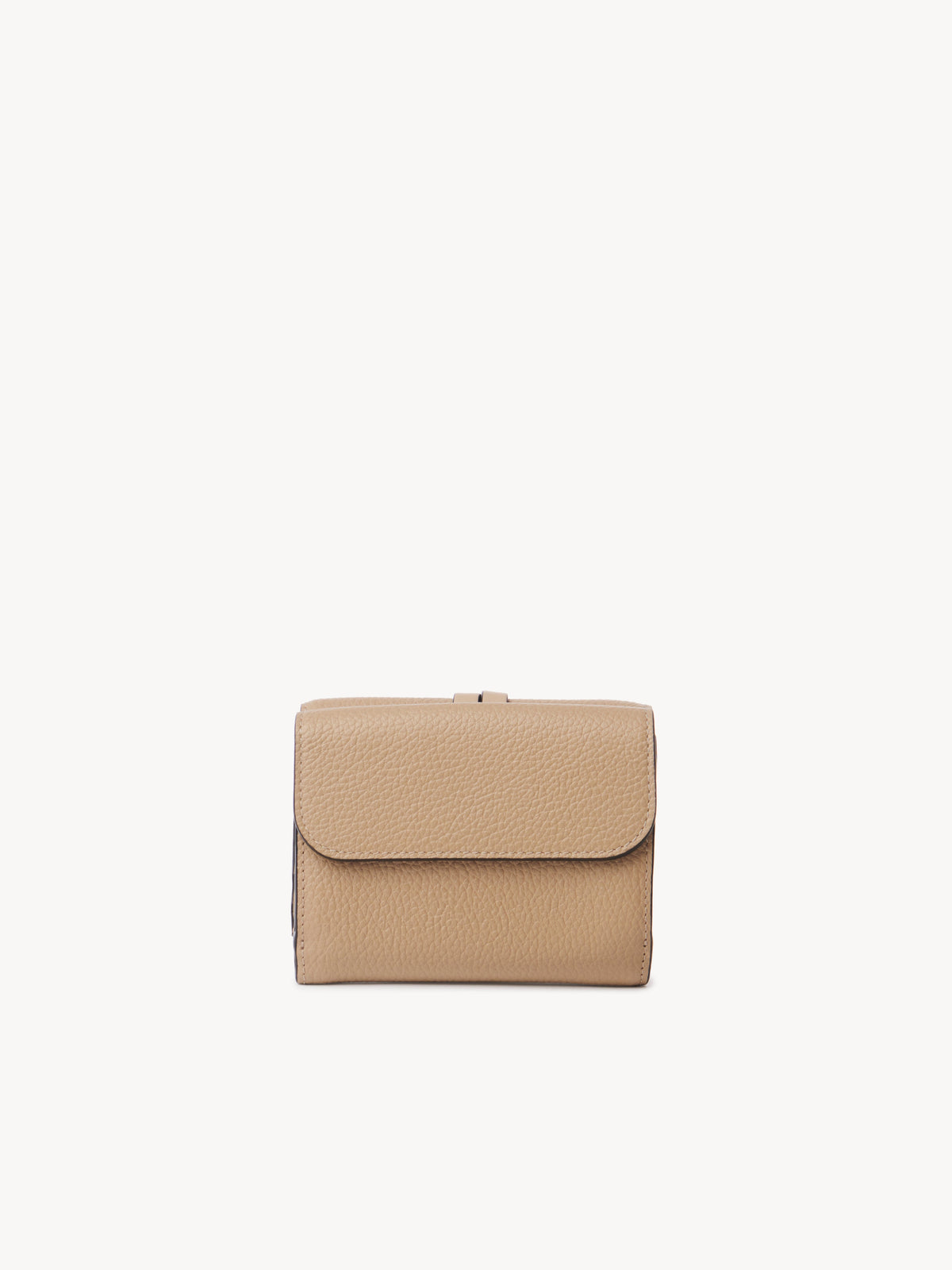 Portefeuille compact à trois volets Alphabet en cuir - Argil Brown