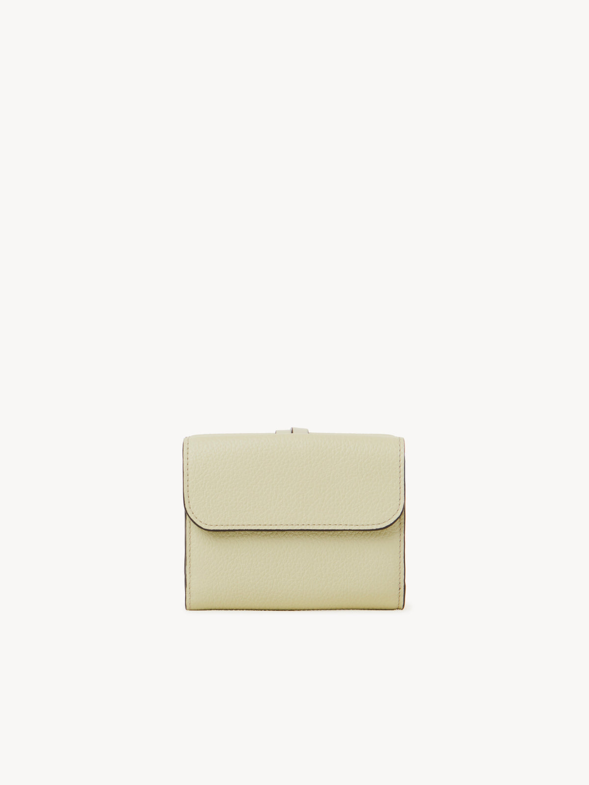 Portefeuille compact à trois volets Alphabet en cuir - Light Eucalyptus