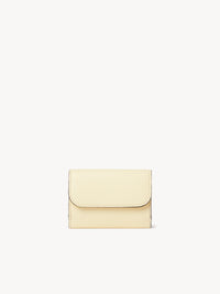 Mini portefeuille à trois volets Alphabet en cuir - Porcelain Yellow