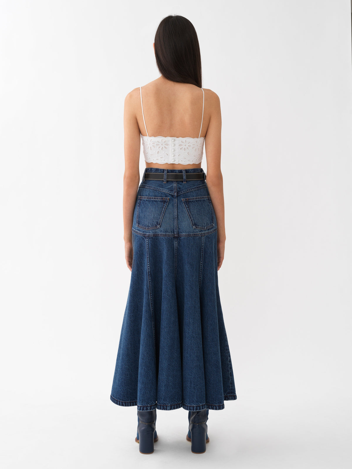 NEW_Jupe evasée en coton - Dusky Blue