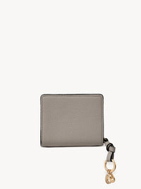 Portefeuille compact zippé Alphabet en cuir - Cashmere Grey