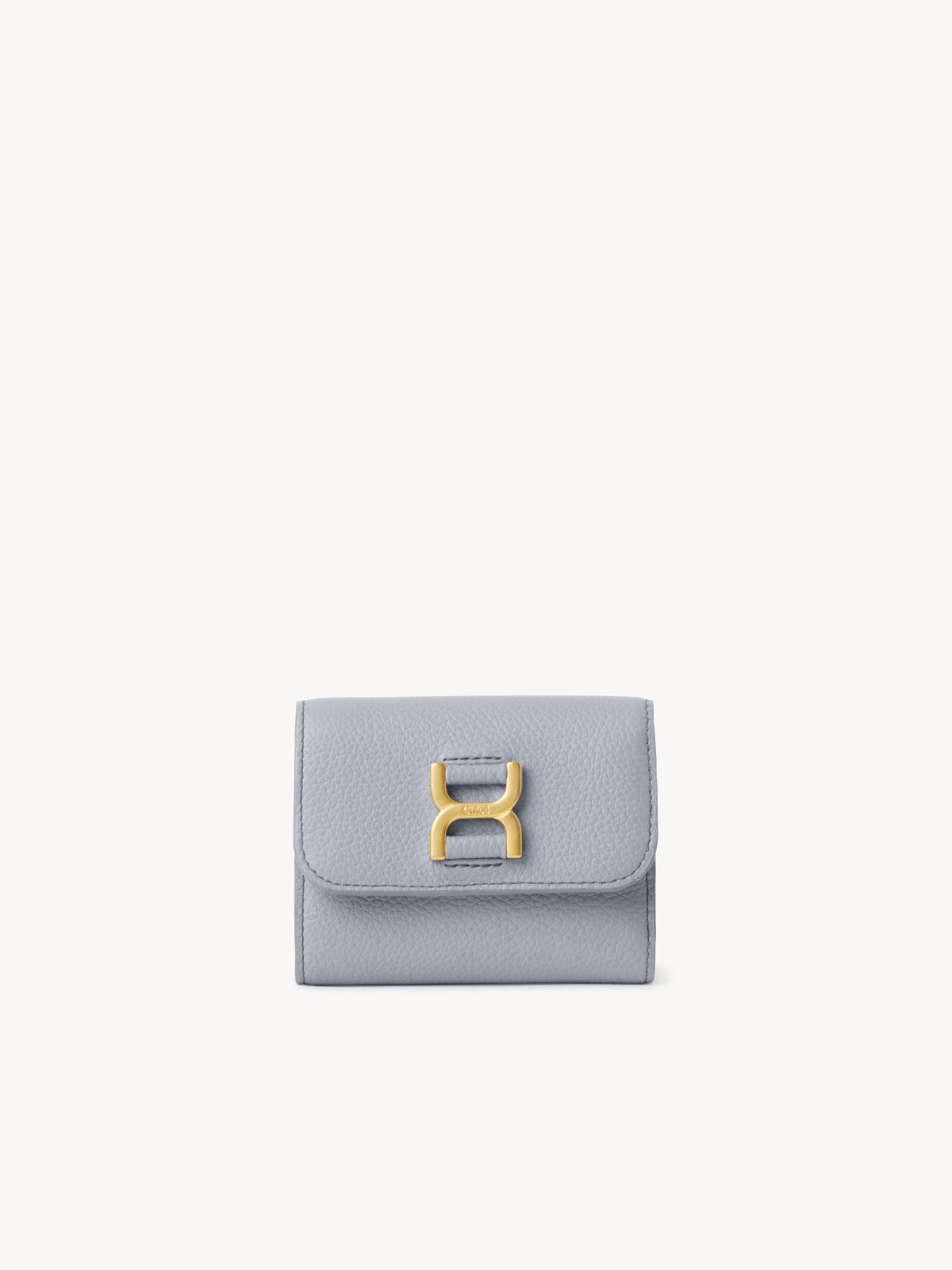 Petit portefeuille à trois volets Marcie en cuir - Graceful Blue