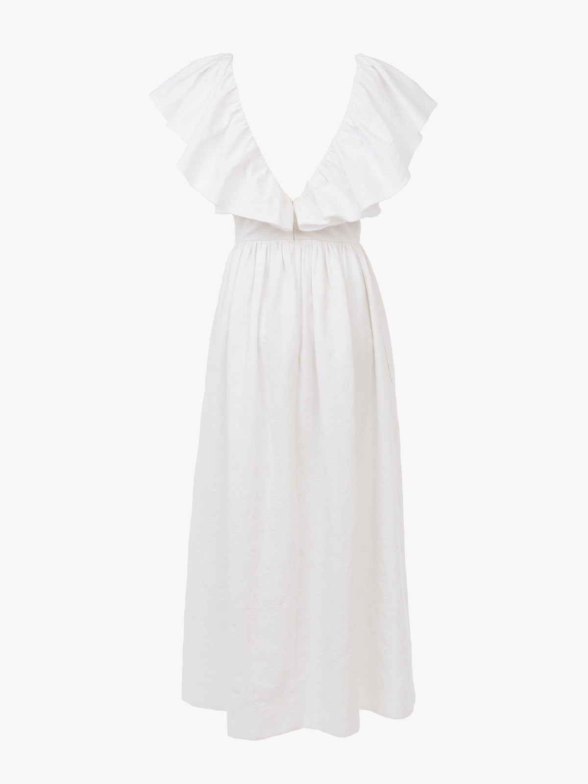 Robe longue volantée - White