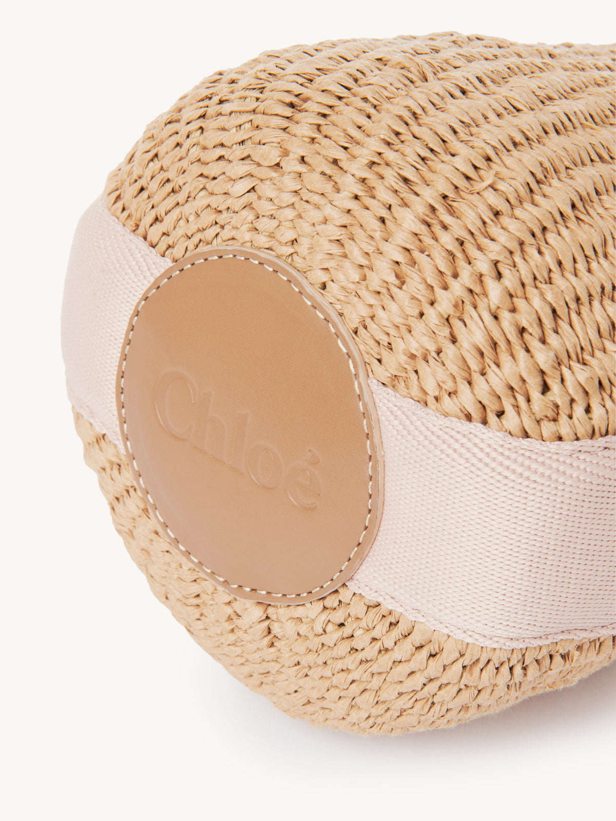 Petit sac panier à logo brodé Woody - Blushy Beige
