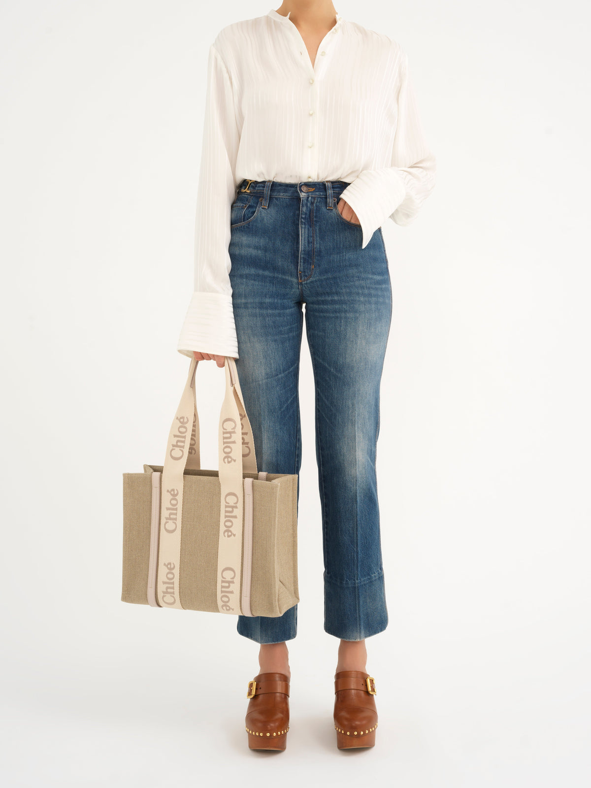 Cabas Woody en lin - Wild Grey