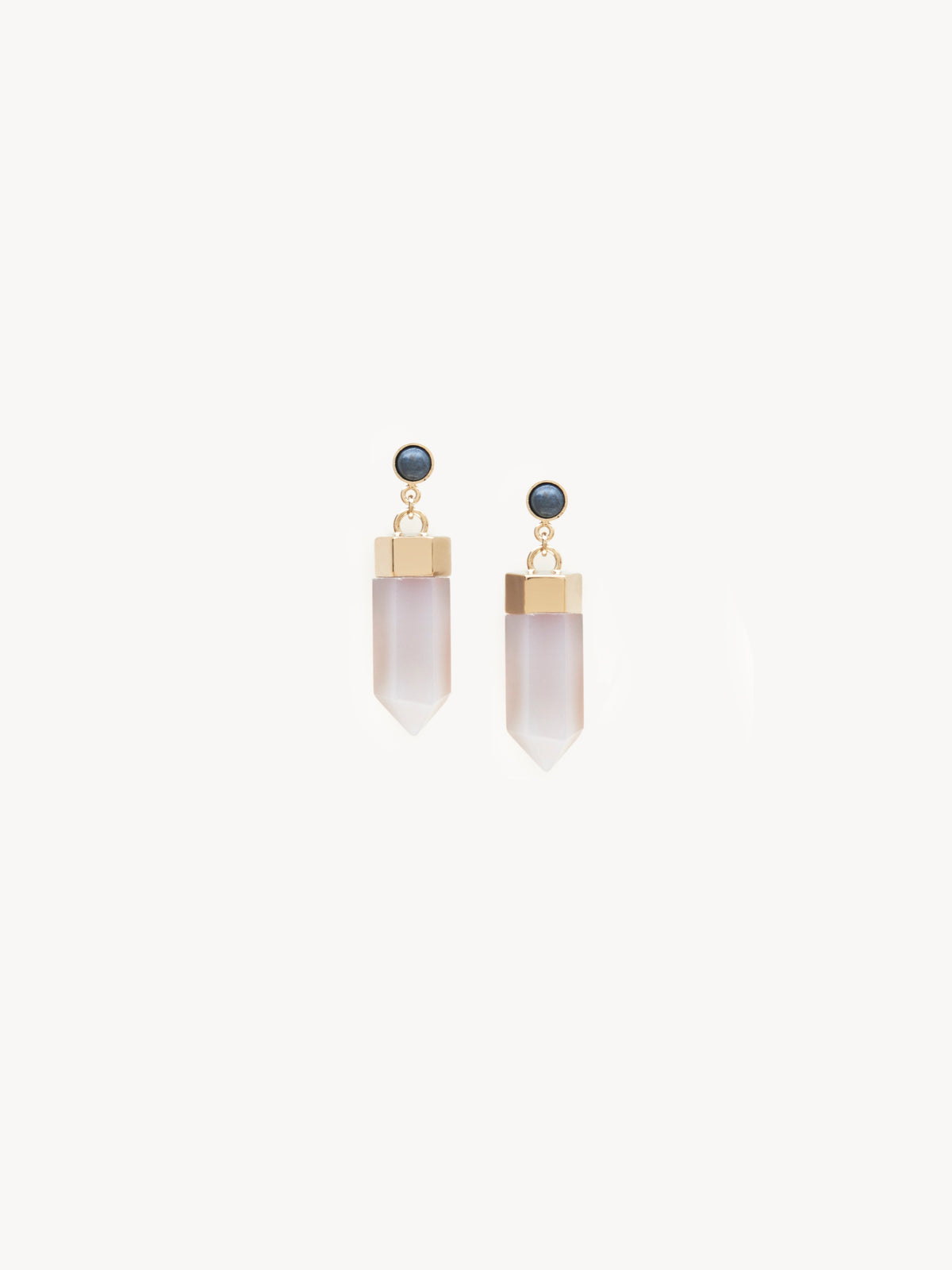 Boucles d'oreilles Jemma en laiton - Grey & Blue