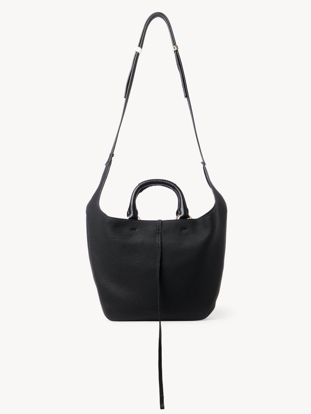 Sac hobo double porté Deia en cuir - Black