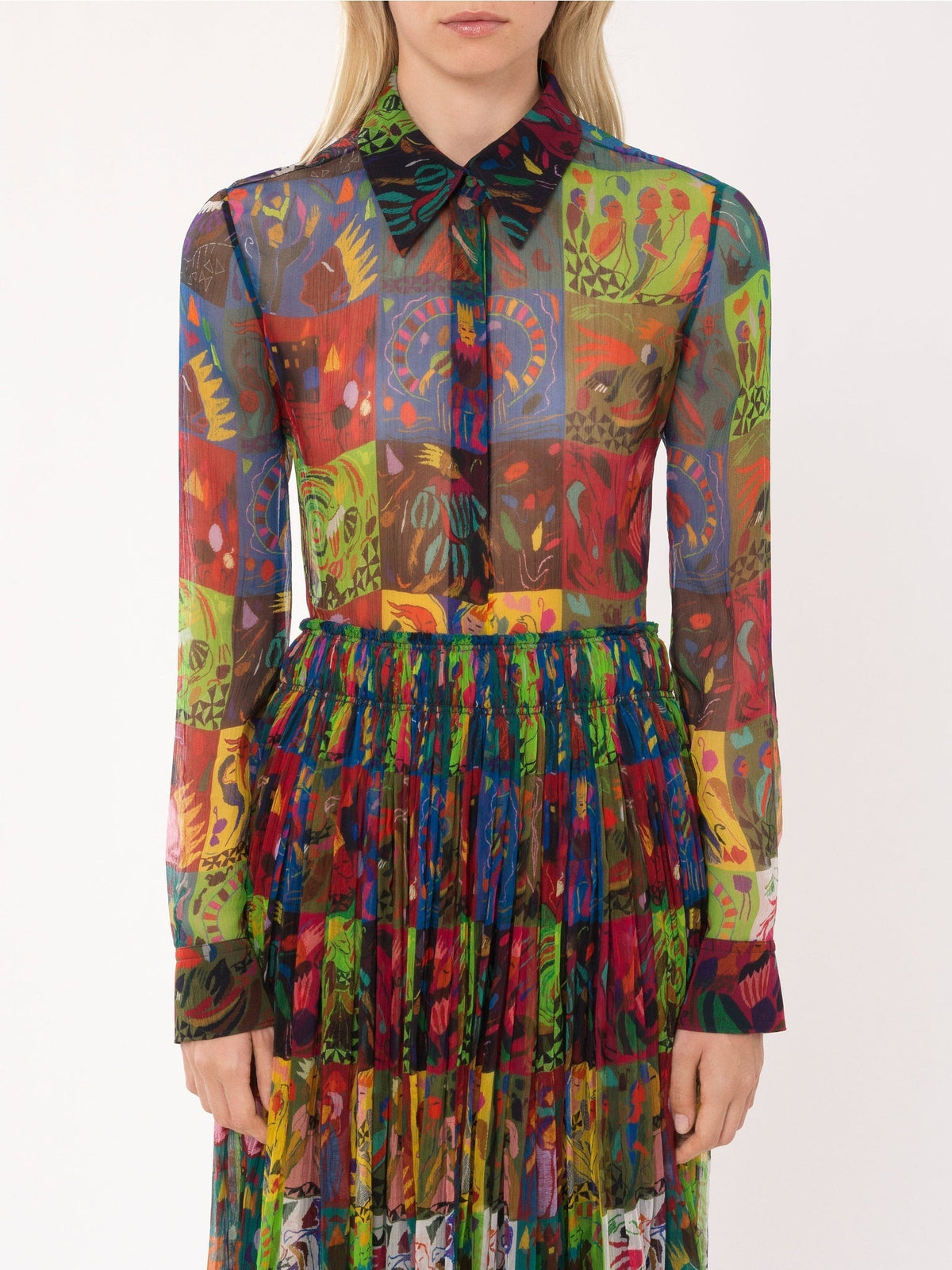 NEW_Top imprimé en soie - Multicolor