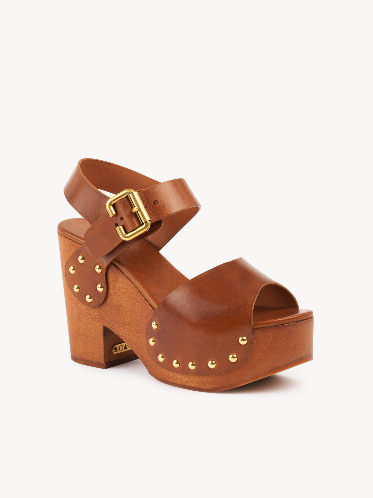 NEW_Sabots à talons en cuir - Ginger Brown