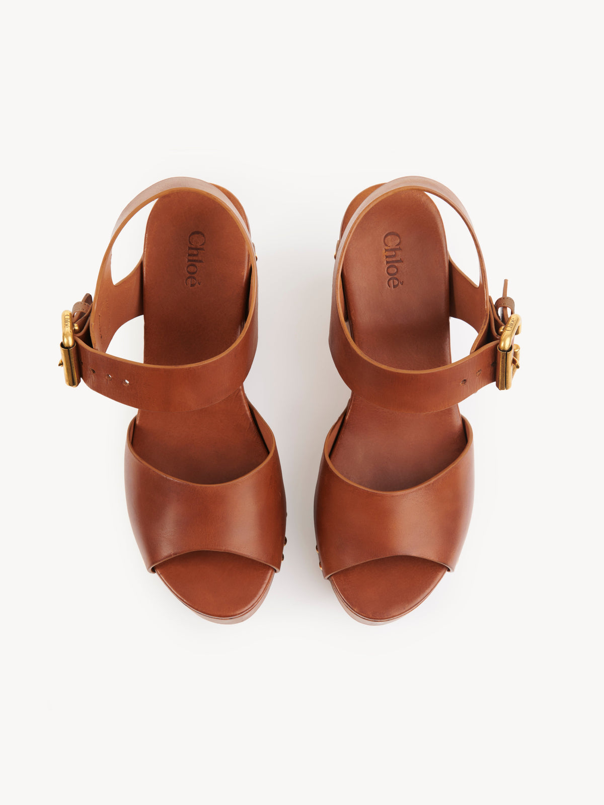 NEW_Sabots à talons en cuir - Ginger Brown