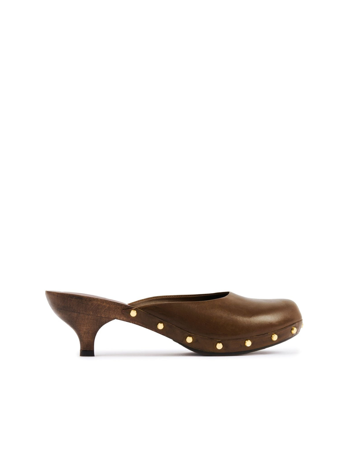 Sabots kitten Judith 40 en cuir - Olive