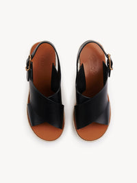 Espadrilles compensées Pary en cuir - Black