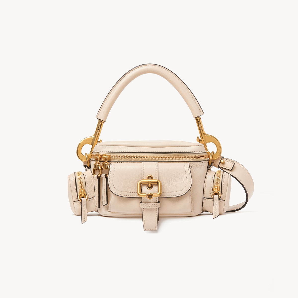 Petit sac porté épaule Camera Bag en cuir - Sweet Beige