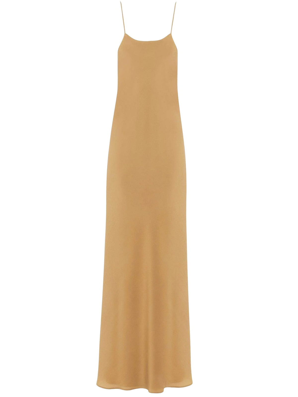 Robe midi fines bretelles en soie - Seed Brown