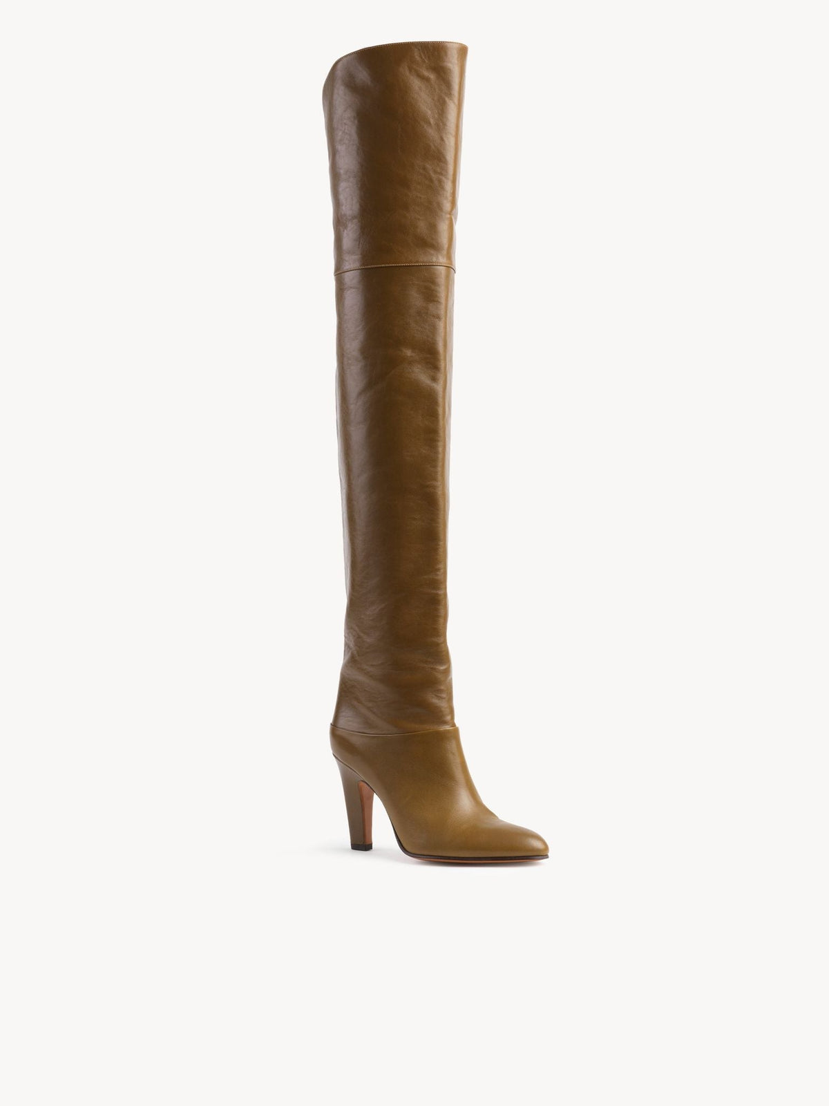Bottes Hautes B Eve en cuir - Dark Khaki