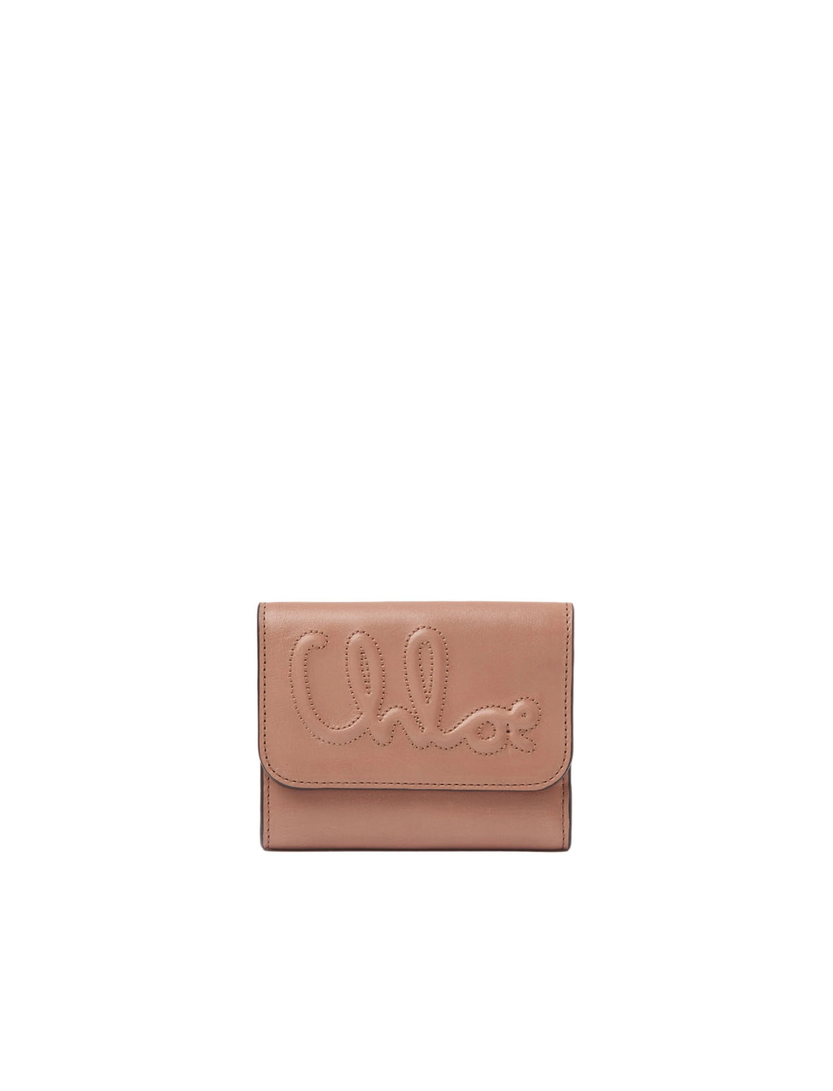 Petit portefeuille compacte C Chloé en cuir - Woodrose