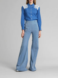 Pantalon évasé en denim - Shade Blue