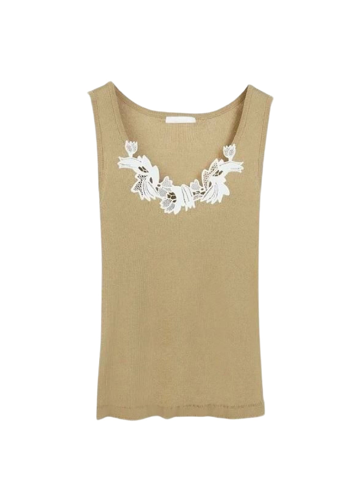 NEW_Top à col rond  - Bleached Khaki