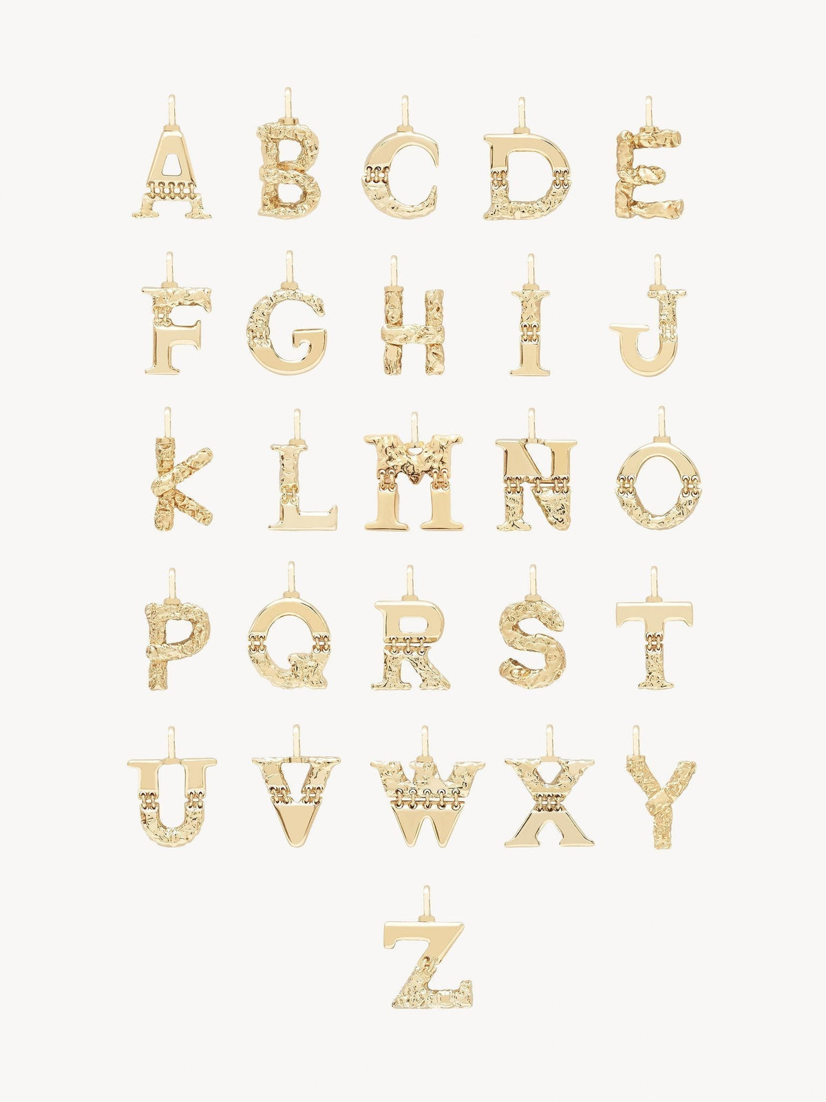 Collier Alphabet en laiton - Gold Color