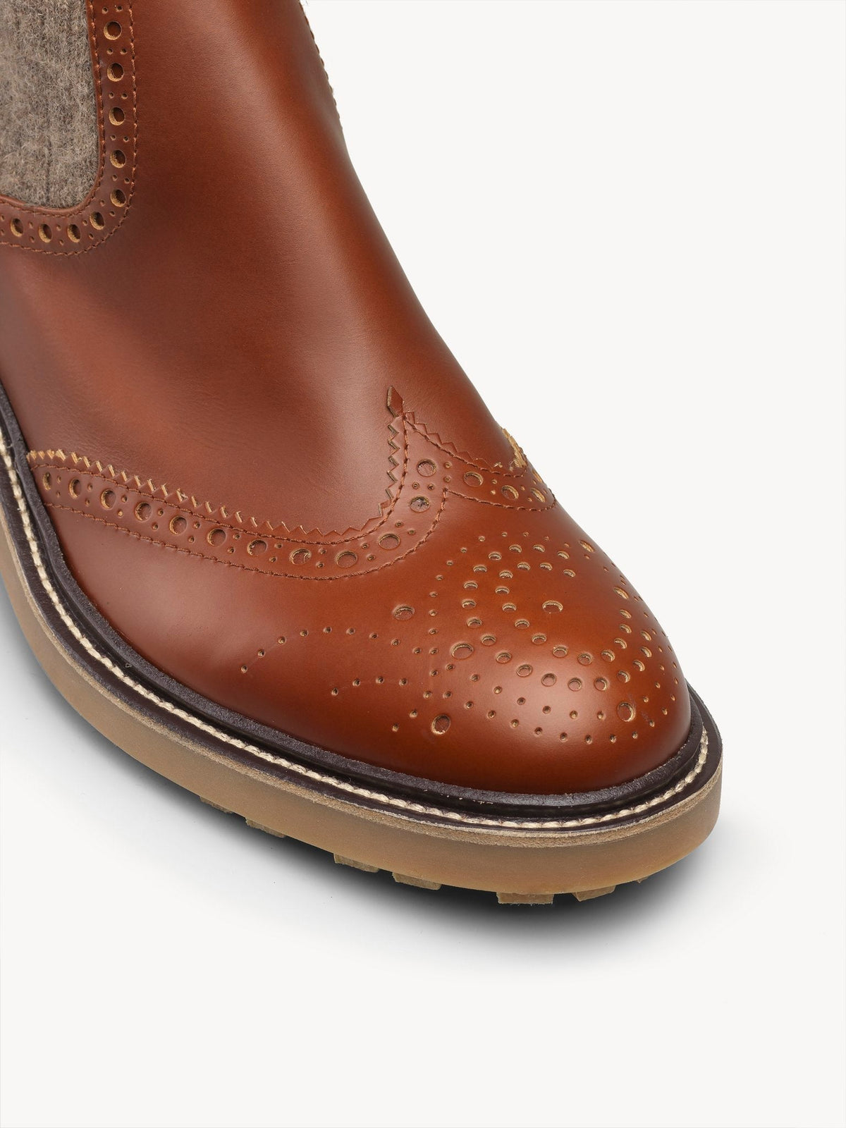 Bottines chaussettes Franne 50 en cuir - Classic Tobacco