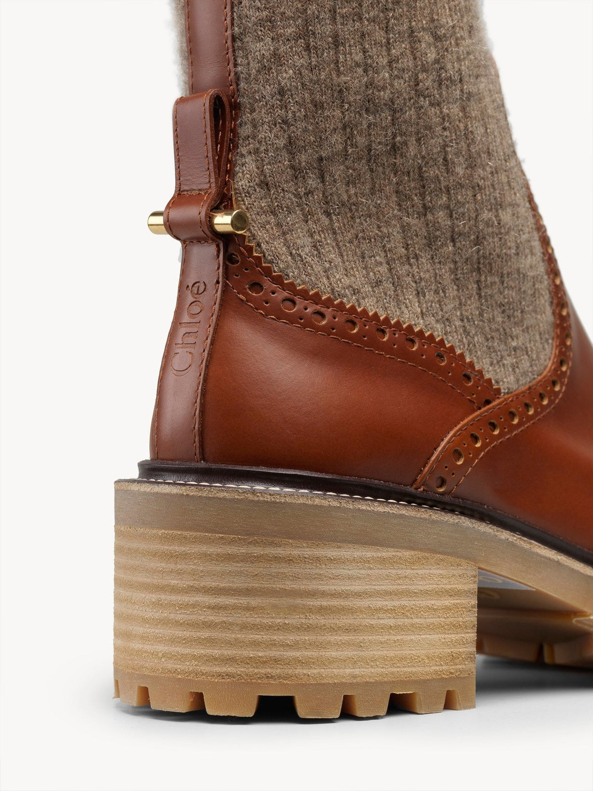 Bottines chaussettes Franne 50 en cuir - Classic Tobacco