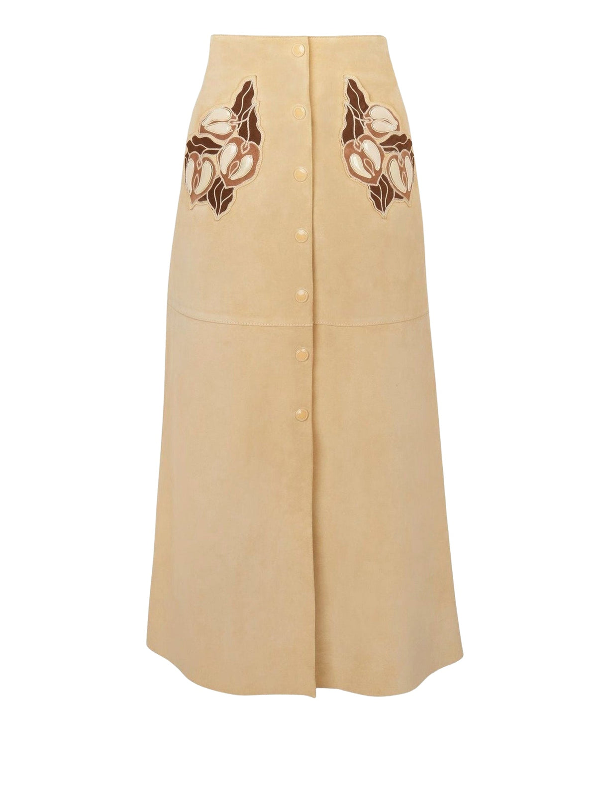 Jupe midi Art en cuir - Light Camel